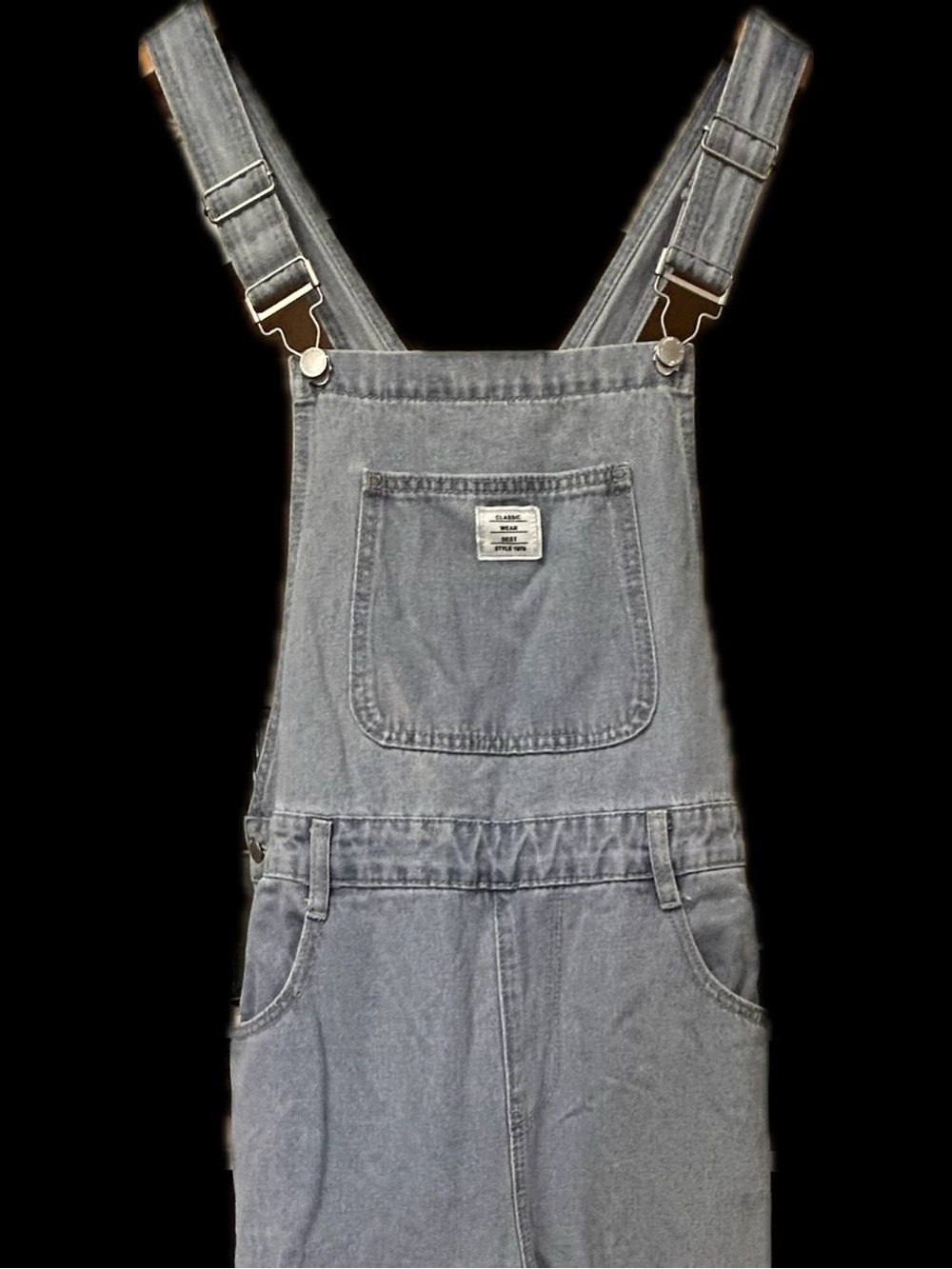 SHEIN Women's Washed blue/Gray Denim Overalls